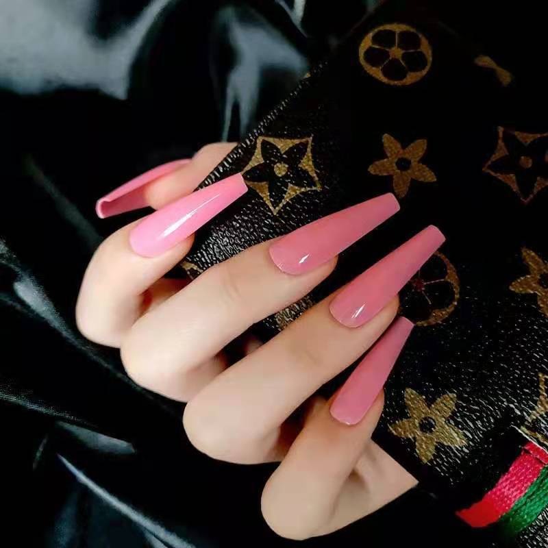 Long Coffin Armor Solid Color Ballet Nail Art Lightweight Wear Fake Nail Patch Finished Nail Factory Long Coffin Armor Solid Color Ballet Nail Art Lightweight Wear Fake Nail Patch Finished Nail Factory
