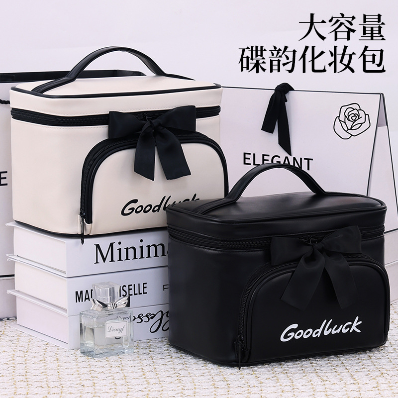 Bolsa de cosméticos con lazo simple y de alta calidad, bolsa de lavado portátil impermeable de gran capacidad, bolsa de cosméticos de viaje portátil