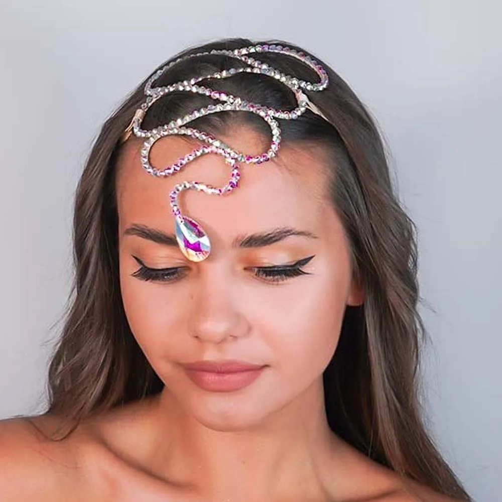 Ventas transfronterizas de gota de agua frente banda de cabello bohemia feng shui taladro de cabeza accesorios personales Headwear