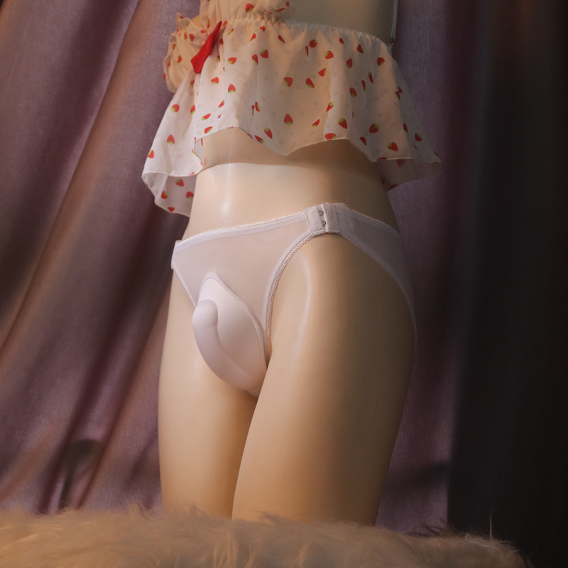 Waist-adjustable sexy realistic large display sea foam space pod underwear low-rise tight concave design triangle underwear