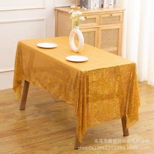 Simple and Stylish Nordic Style Wedding Party Rectangular Tablecloth Table Runner Christmas Hotel Sequin Long Table