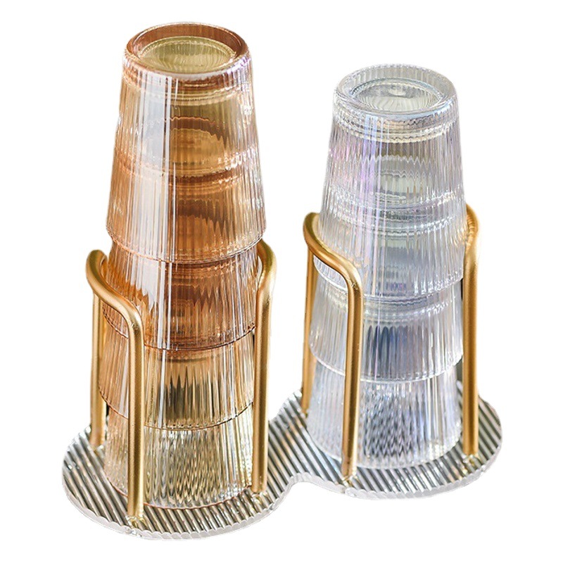 Portavasos de papel de acrílico portavasos desechables taza de agua de escritorio rack de almacenamiento Barra de agua taza de té rack de almacenamiento