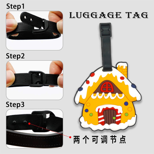 Luggage Tag Boarding Pass PVC Soft Rubber Luggage Ornament Shipping Tag Wholesale Christmas Creative Anti-Loss Nametag Tag