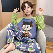 儿童睡衣男童卡通春秋长袖新款薄款纯棉男孩小孩中大童亲子家居服