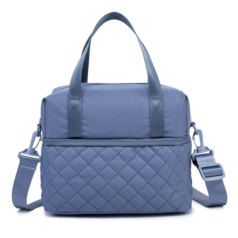 Amazon nuevo tipo de bolsa de almuerzo para damas portátil bolsa de almuerzo a prueba de fugas bolsa de refrigeración de nylon aislante medio