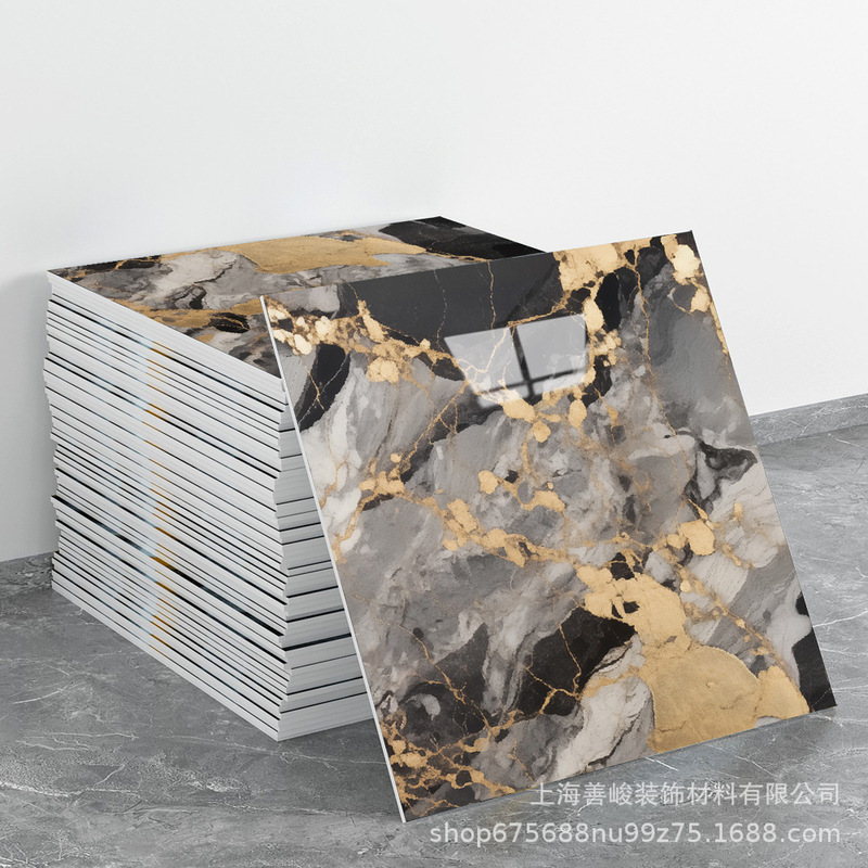 跨境出口批发30*30cm 仿瓷砖大理石纹自粘墙壁纸护墙板铝塑板贴纸|undefined