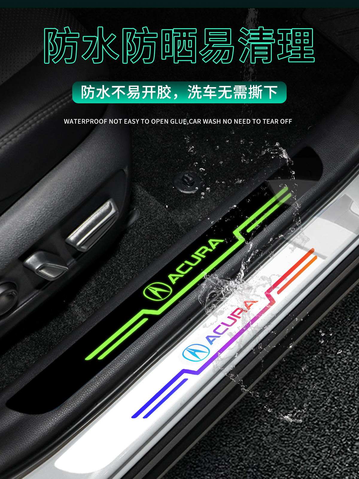 Suitable for Acura CDX/RDX/TLX/MDX car special anti-stepping pedal door welcome threshold bar