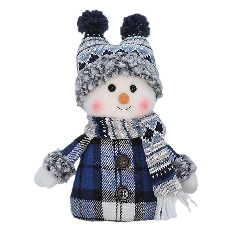 Transfronterizo Navidad nueva muñeca de tela azul lindo Columpio de esquí muñeco de nieve decoración regalo de vacaciones