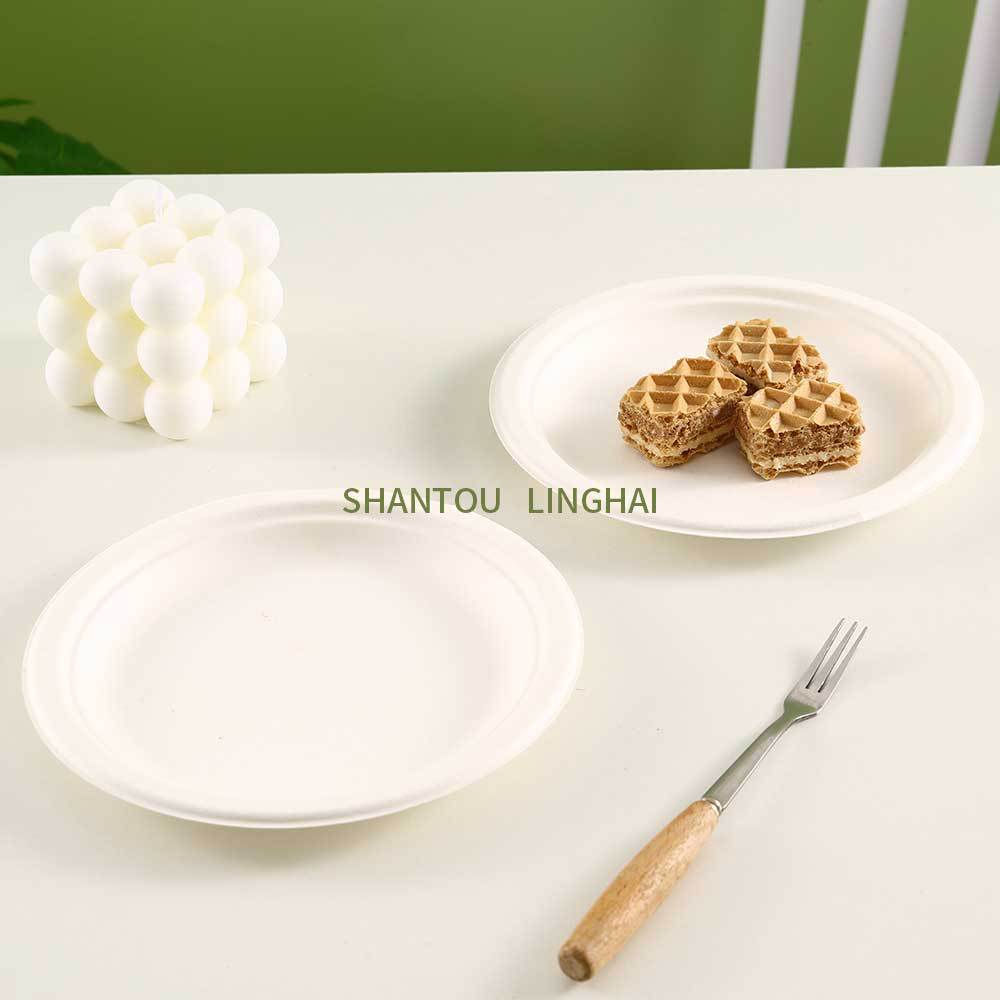 Degradable 6 / 7 / 9 / 10 pulgadas bandeja de papel gruesa desechable bandeja cuadrada de grado alimenticio platos de pastel de verduras fritas baña de azúcar