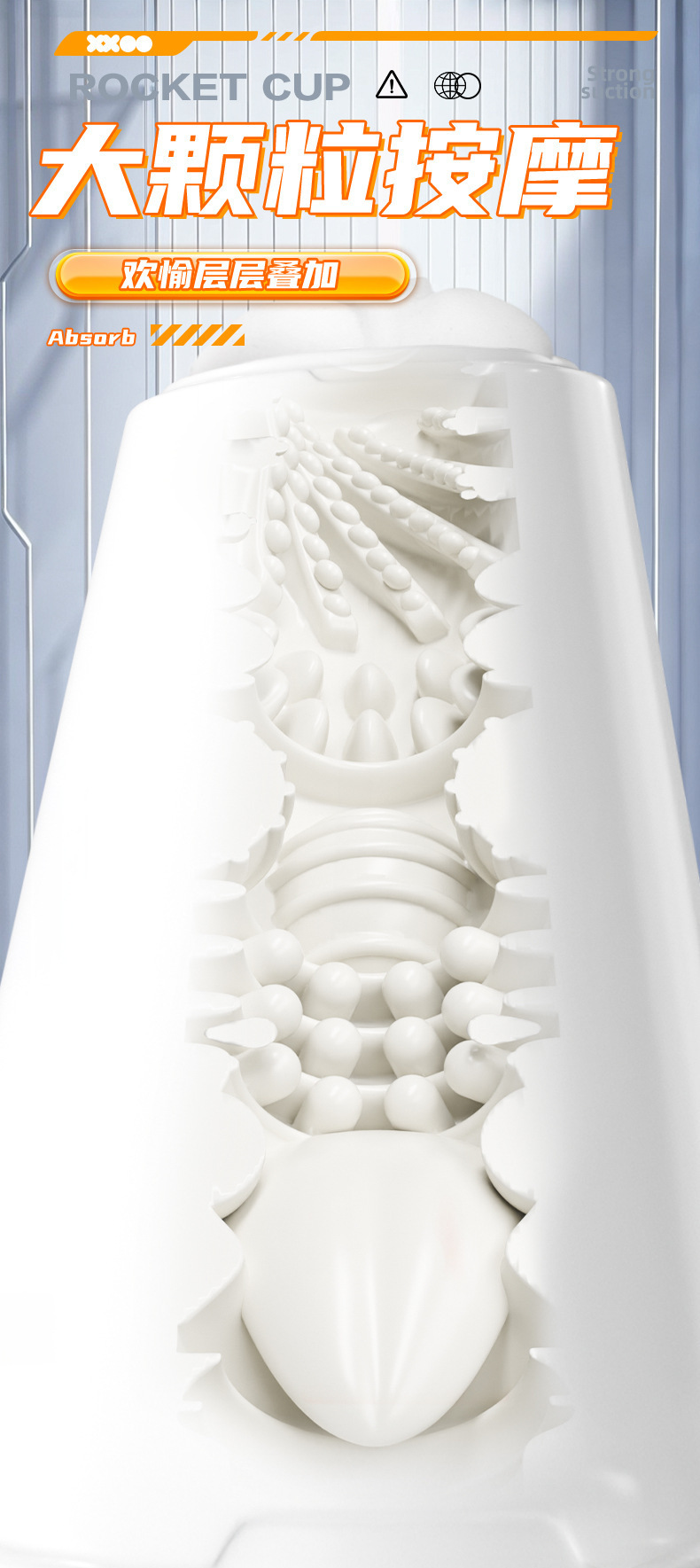 Jiuai Double-Headed Manual Masturbator Cup for Men, Soft TPE, Non-Electric — detail image 23