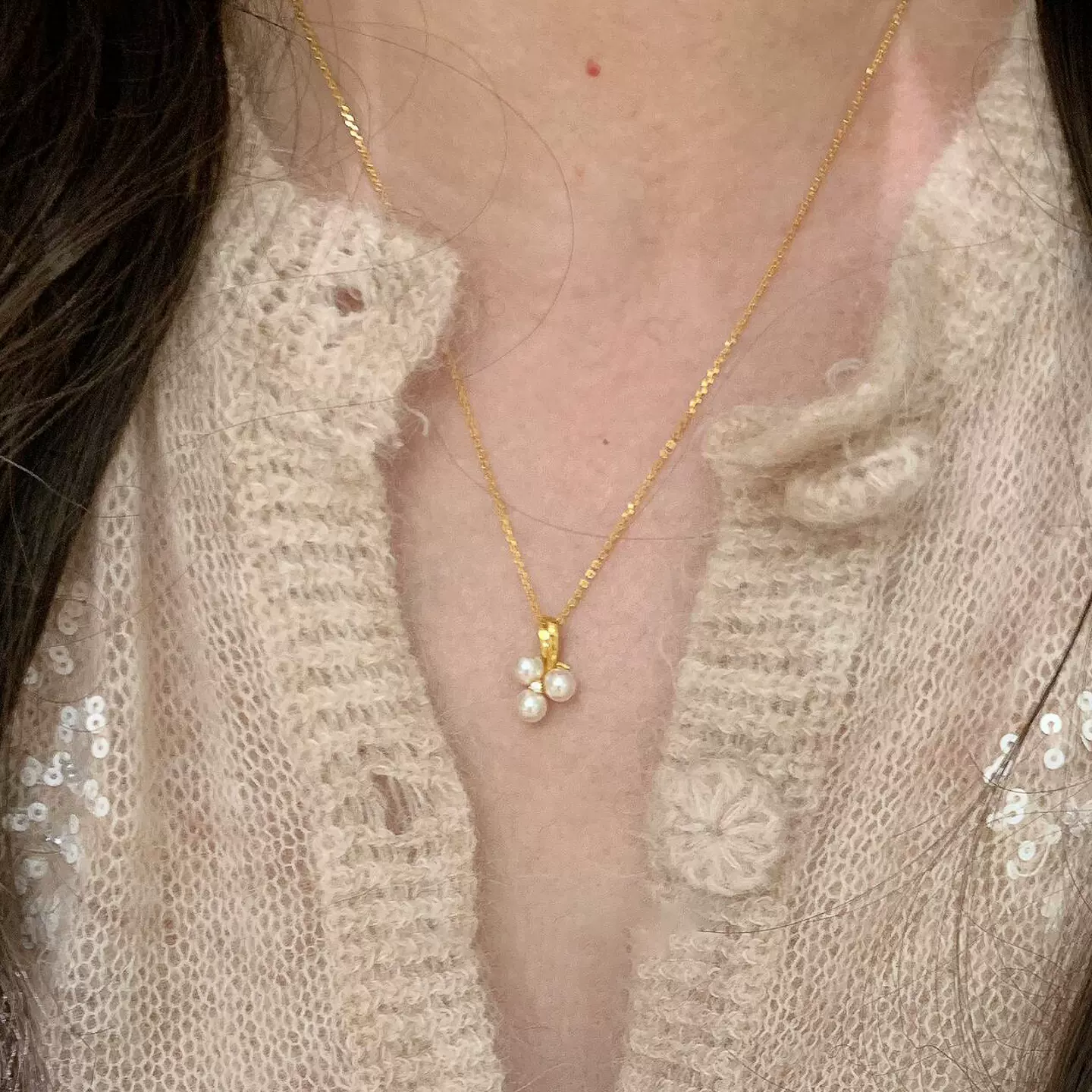 韩版小葡萄珍珠吊坠项链女款新款高级感轻奢小众简约百搭毛衣链