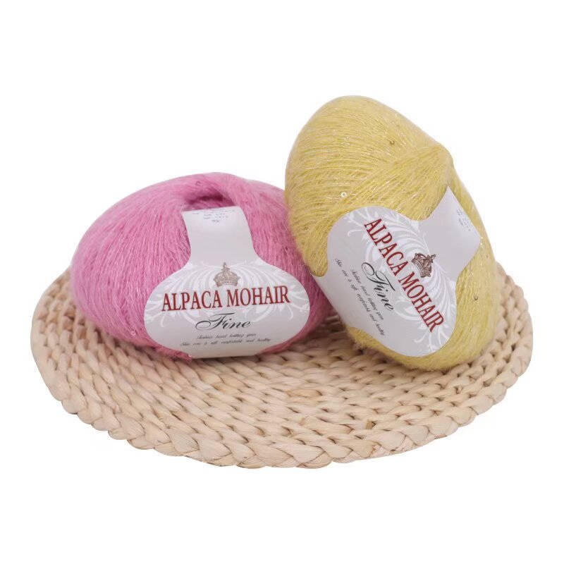 Sequin mohair wool yarn hand-woven scarf yarn wool ball_voghion.com