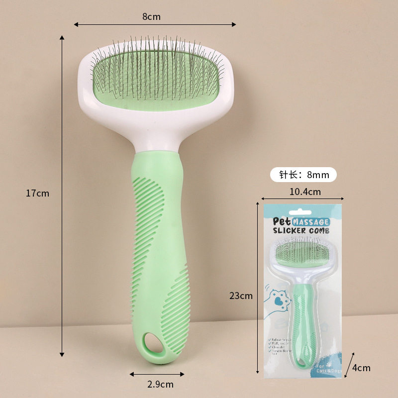 Peine para gatos para eliminar el pelo suelto, peine de agujas para gatos, peine con botón autolimpiante, peine para mascotas, peine para pelo de gato, especial para el cuidado de gatos.