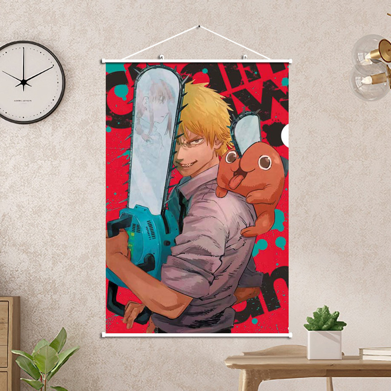 Animation Peripherals Chainsaw Man Chainsaw Man Bochita Hanging Painting Scroll Wall Painting Hanging Painting 60X90Cm