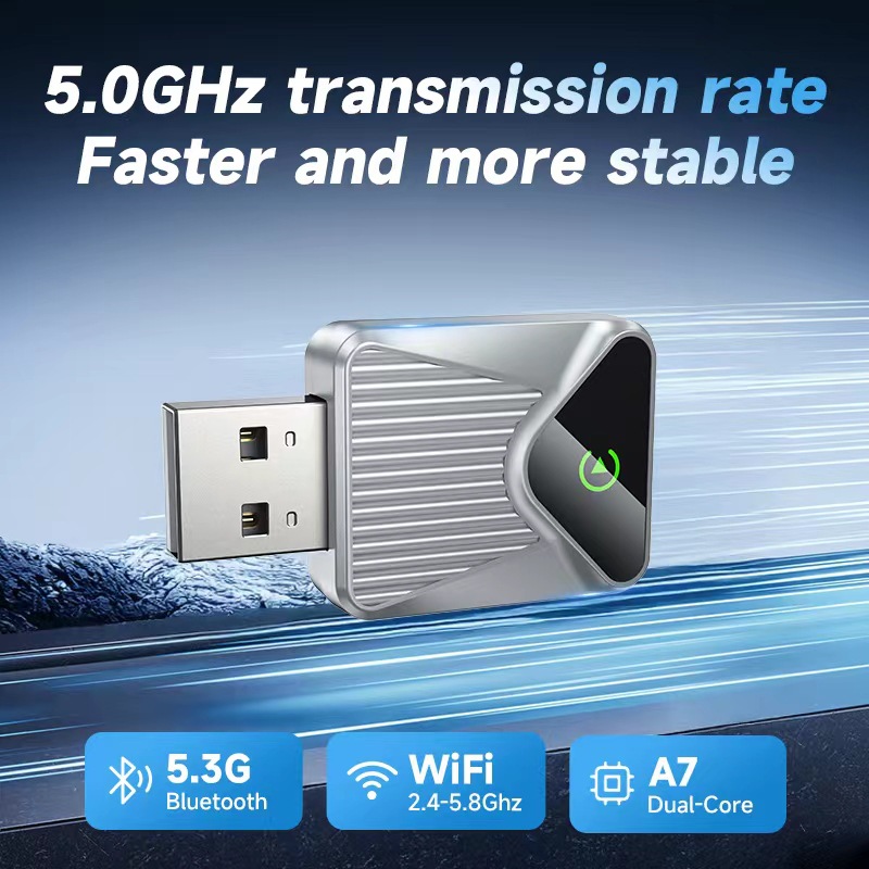 Cross-Border Android Auto Car Navigation Wired to Wireless Apple Carplya Car Converter Aibox Box
