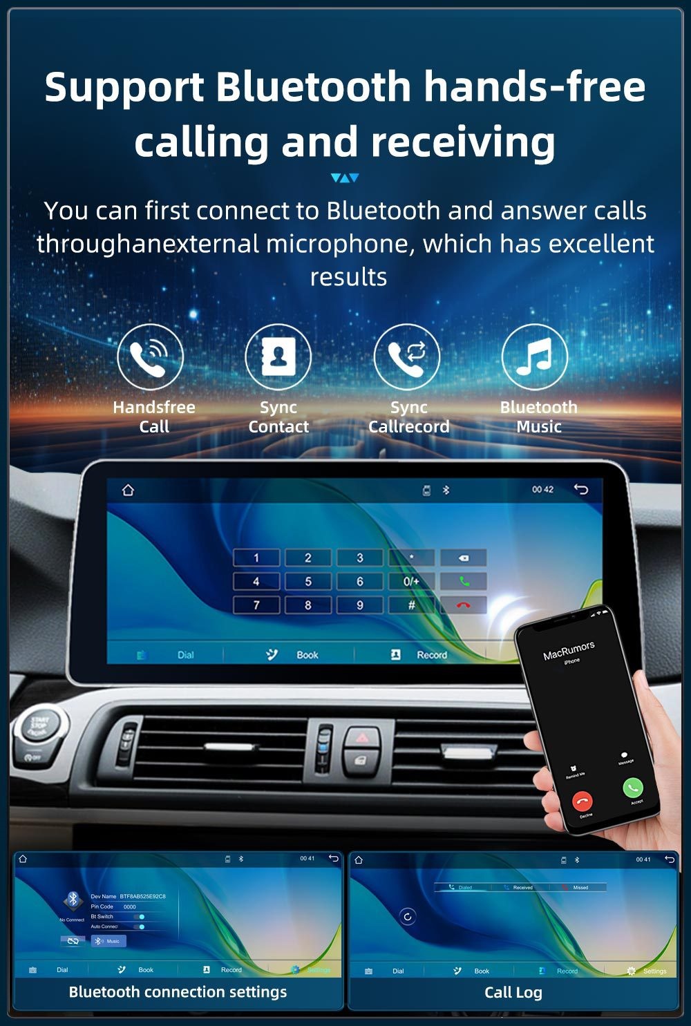 12.3inch Suitable for BMW 5 Series F10 F11 central control large screen navigation Carplay car player