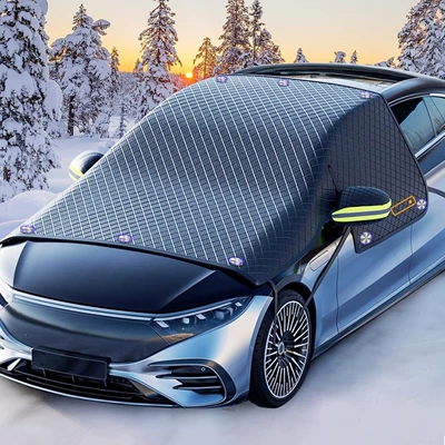 Car snow shield Front Sunshade, Moisture-Proof Oxford Cloth - 10-magnet-thickened-model-green-ears-do-not-shoot-need-to-be-customized