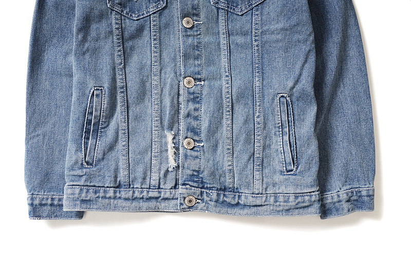 Men's Denim Jacket High Street Trendy Loose Fit Printed Patch_voghion.com