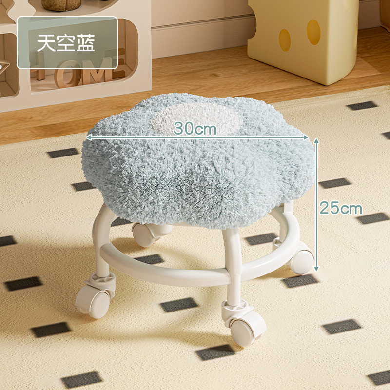 Rueda universal taburete pequeño polea taburete bajo sala de estar móvil sofá taburete mesa de centro taburete paquete blando taburete bajo taburete para cambiar zapatos en la puerta
