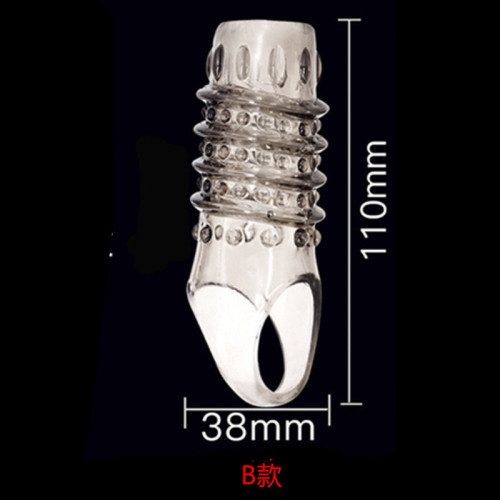 Crystal sex condom, wolf braces, men's semen-locking condom, thickened penis collar, adult sex products, foreskin-blocking ring