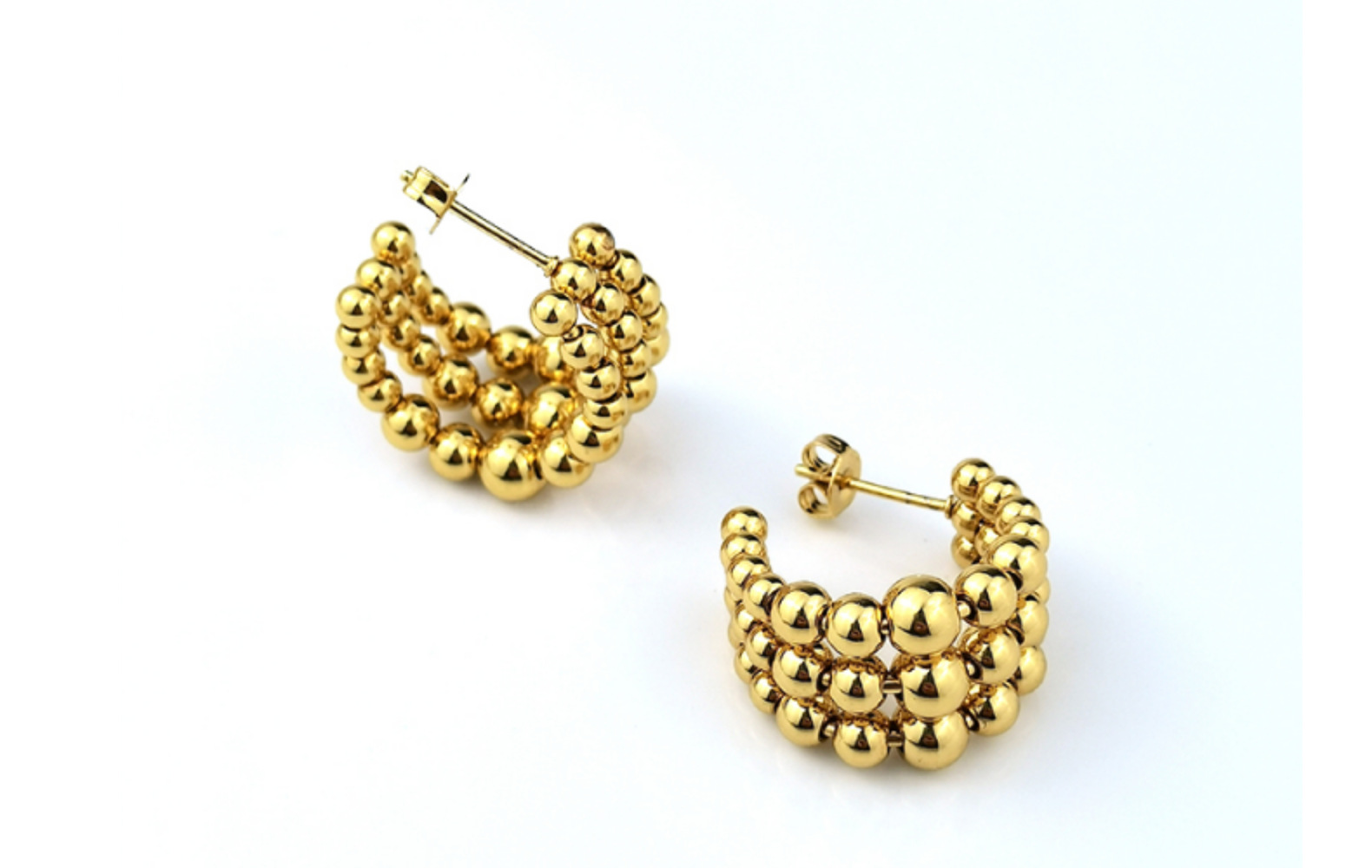 1 Pair Basic C Shape Plating Stainless Steel Earrings display picture 2