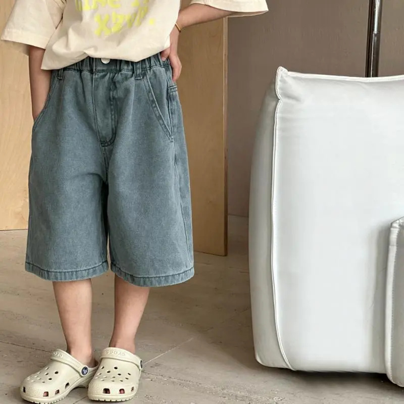 Verano delgado pantalones de vaqueros para niños pantalones de chicas 2026 nuevos pantalones de chicas casuales y sueltos