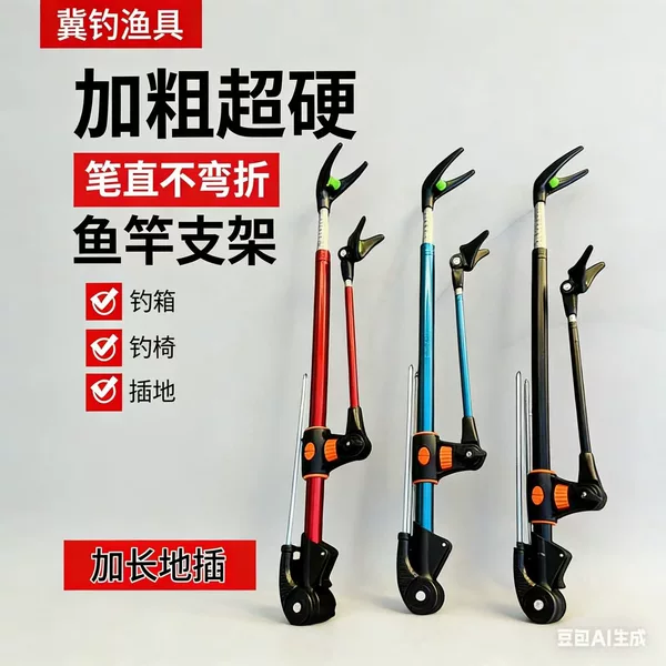 Fishing Rod Holder with Reinforced Stand, Dual-Purpose Stainless Steel Fishing Rod Holder, Fishing Box Ground-Insert Stand