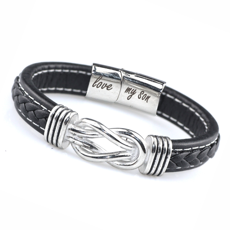 Amazon new export ethnic style jewelry stainless steel bracelet men's hand-woven titanium steel bracelet