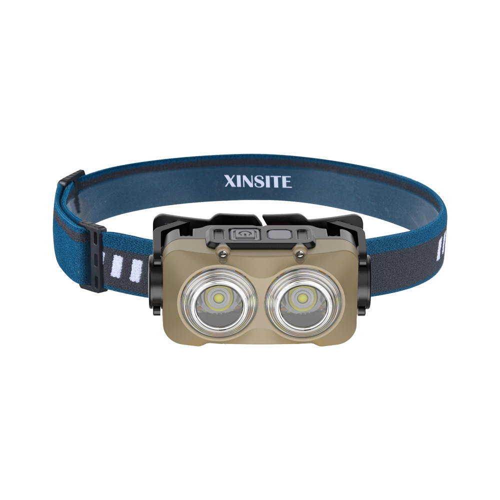 Transfronterizo USB recargable faro LED noche pesca lámpara portátil fuerte luz noche corriendo pequeño faro al aire libre brillante impermeable faro