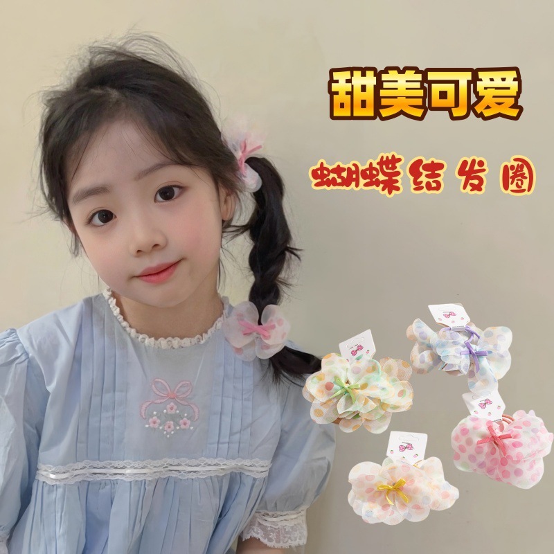 蝴蝶结儿童发圈可爱女宝宝橡皮筋丸子头小女孩扎头绳发饰女童头饰|undefined
