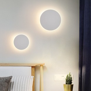 Round LED Wall Lamp Bedroom Bedside Lamp Simple Modern Living Room Backwall Nordic Aisle Golden Personality Stairs