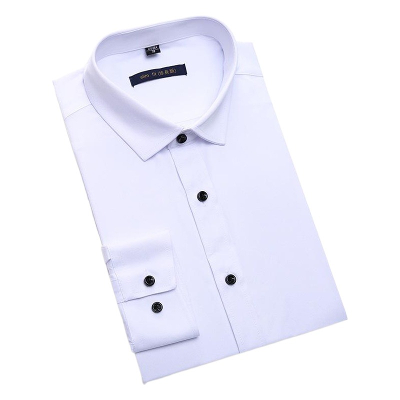 Camisa blanca de venta caliente para hombre Camisa de manga larga para hombre de negocios de primavera Traje delgado Camisa de pulgadas Ropa formal de trabajo profesional
