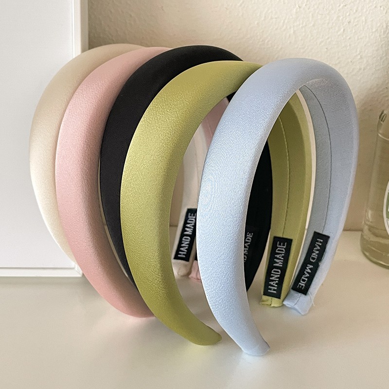 Diadema de esponja de ala ancha diadema de presión superior de cráneo alto femenino celebridad neta 2025 nuevo lavado de cara paquete de cabello tocado de horquilla simple