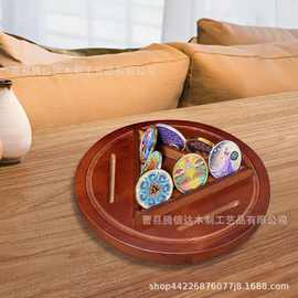 跨境木质硬币展示架圆形纪念币收纳底座创意木制奖牌徽章托盘
