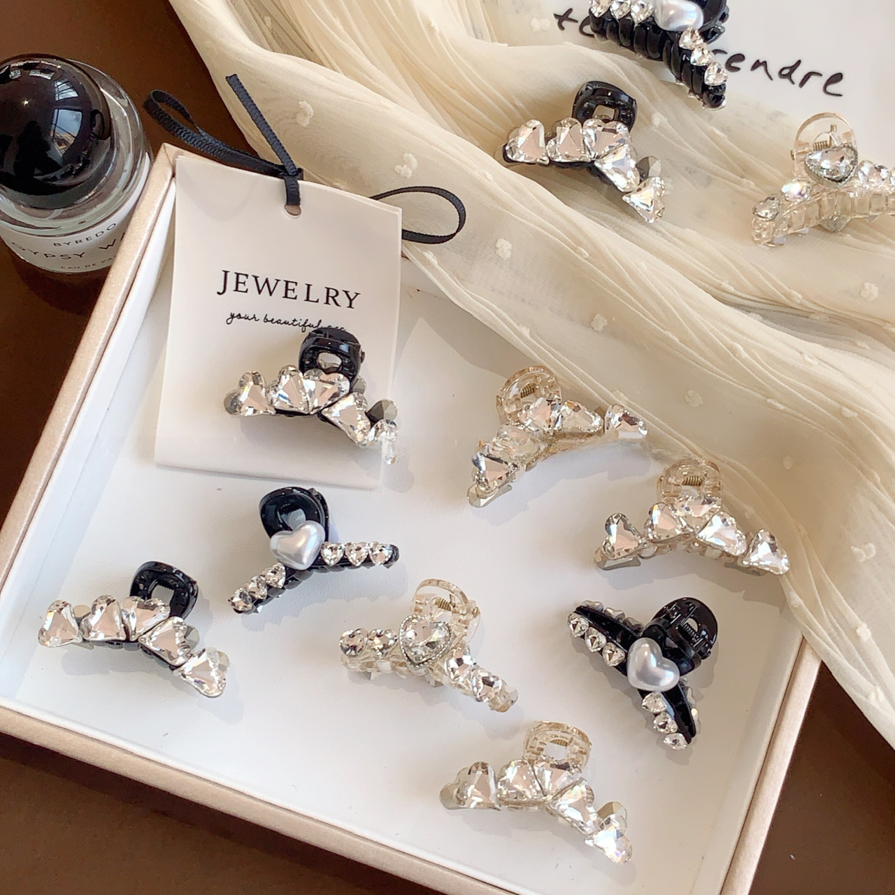 Clip per capelli con strass e perle, stile coreano, per celebrità, temperamento, dolce, mini, principessa, clip per capelli, frangia, clip per squalo_voghion.com