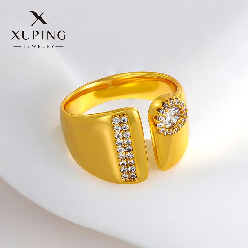 Xuping joyería ligera de lujo anillo geométrico de nicho diseño anillo de moda Europa y América transfronterizas joyería temperamento simple al por mayor