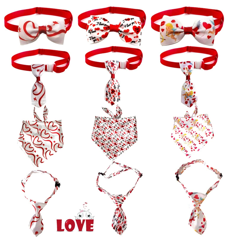 День Святого Валентина домашнее полотенце слюны собака галстук-бабочка праздничный шарф для собак День Святого Валентина любовь товары для кошек