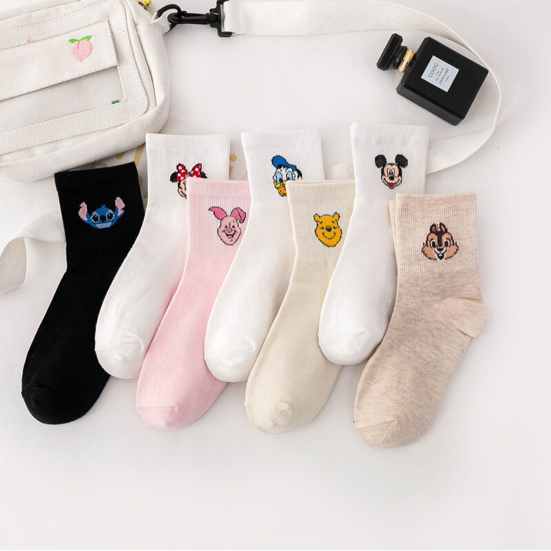 Socks Women Cartoon Mickey Mouse Donald Duck Women Socks Wholesale College Style Casual Women Socks Wholesale