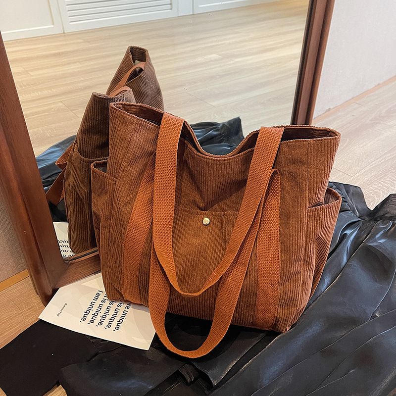 Bolso de invierno para mujeres 2024, nuevo estilo casual, simple y de gran capacidad, bolso de hombro de viaje de moda, bolso de lana