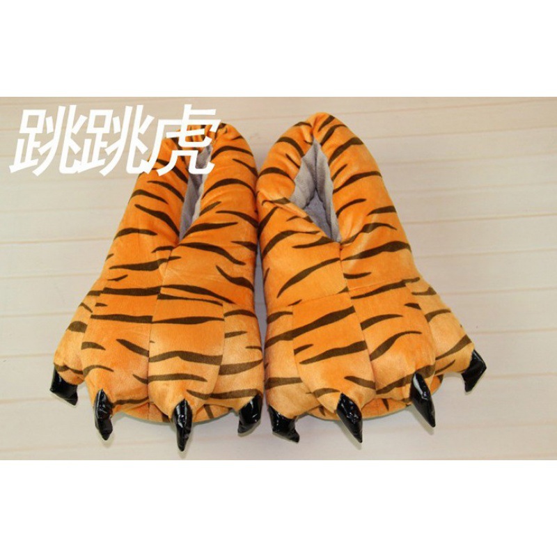 Super suave terciopelo animal inicio garra zapatos hombres y mujeres pareja pata de invierno Zapatillas de algodón bolsa de zapatos de tacón azul verde venta al por mayor