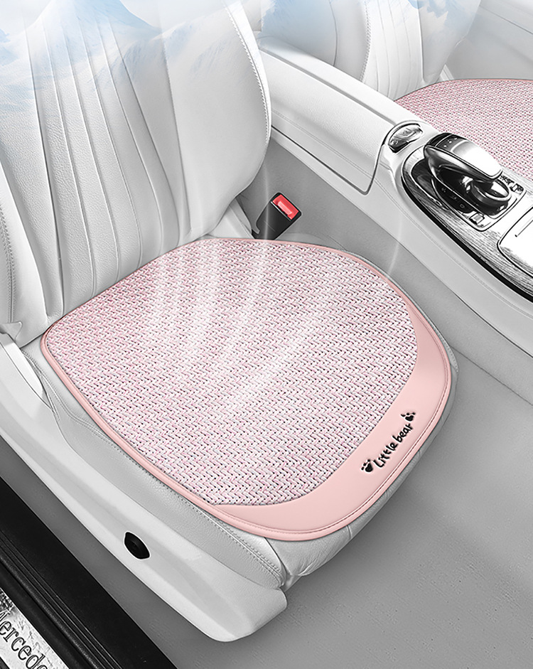 Summer Car Seat Cushion Single-Piece Three-Piece Set, Ice Rattan, Universal for All Seasons, Breathable Ice Silk, Non-Slip, Durable Car Single Seat Cushion