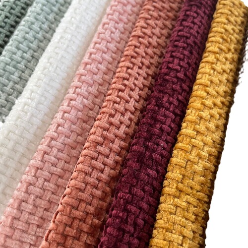 F508 Direct Supply Slanted Fishing Net Texture Chenille Sofa Cover Cotton and Linen Fabric Sofa Cover Pillow Cushion Linen Material