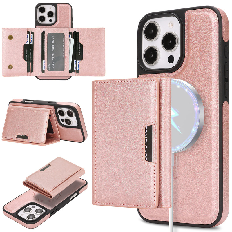 iPhone16Pro Max レザーケース S25 ワイヤレス充電携帯電話ケース 磁気 70% off カードホルダーに適した工場直販|undefined
