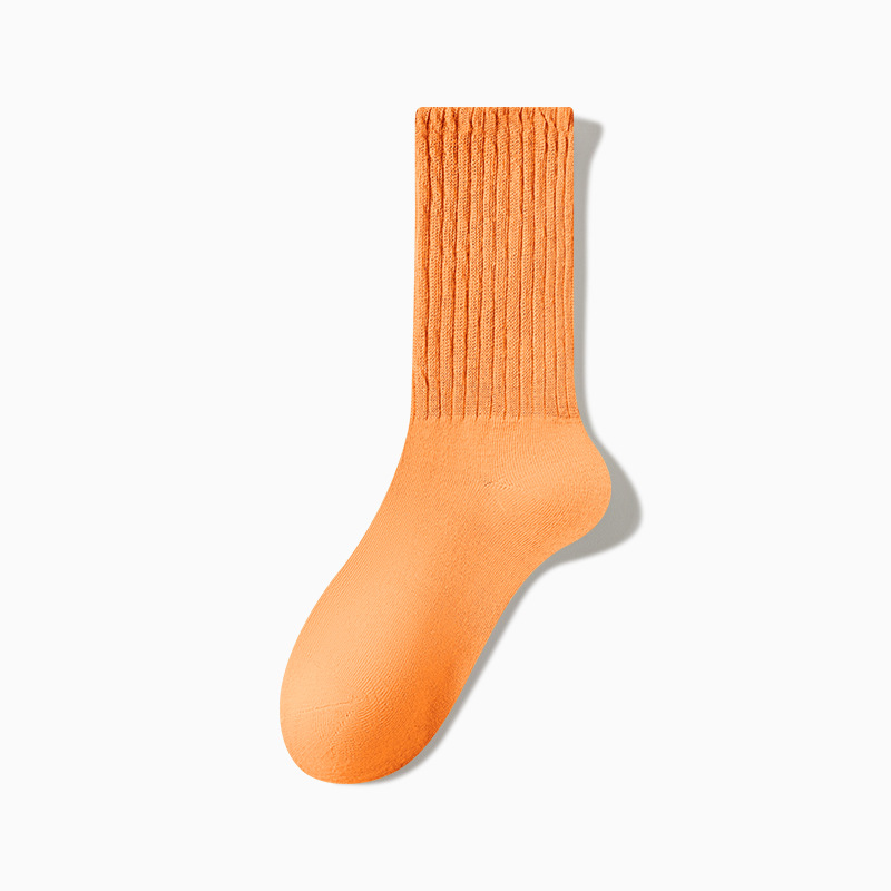 Calcetines para niñas, color sólido de alto valor, calcetines largos de tubo alto de marea callejera de todo fósforo, calcetines japoneses de primavera y verano transpirables y desodorantes