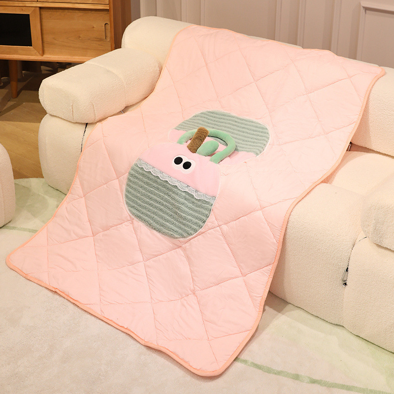 Pequeña manzana almohada portátil para niños, colcha trasera para coche, manta para dormir, artefacto de oficina de dopamina