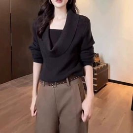 女式针织衫;吊带背心;休闲裤