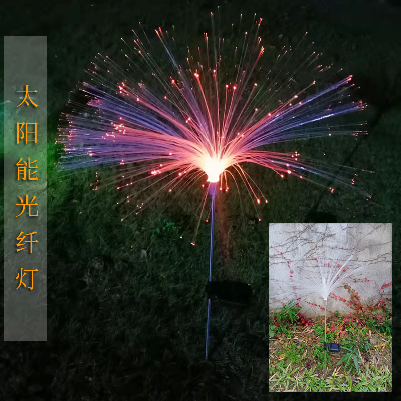 Amazon Solar Fiber Jellyfish Light Garden Atmosphere Decor LED Garden Lantern Outdoor Waterproof Lawn Lamp