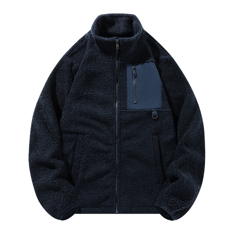 Cross-Border Wholesale Cashmere Knitted Autumn and Winter Men's Outdoor Warm Loose Stand-Up Collar Sports Jacket Jacket for Women Cross-Border Wholesale Cashmere Knitted Autumn and Winter Men's Outdoor Warm Loose Stand-Up Collar Sports Jacket Jacket for Women