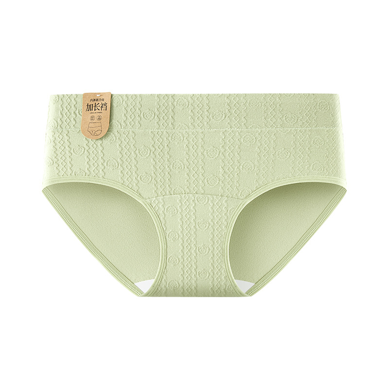 Cómodo calzoncillos de algodón transpirables de alta elasticidad 9A antibacteriano alarga la entrepierna de algodón jacquard de cintura media ropa interior de mujer de algodón vegetal