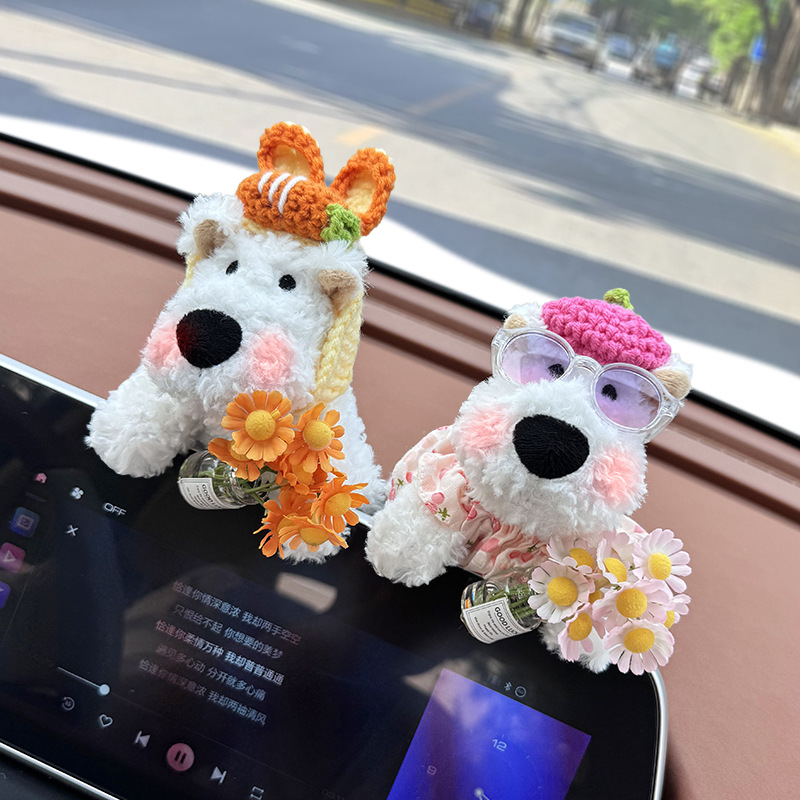 Pantalla de control central de automóviles adorable muñeca West Highlands decoración de automóviles accesorios de automóviles de damas interesantes